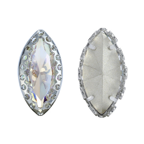 Moonlight Navette Shape High-Quality Glass Sew-on Nest Hollow Claw Rhinestones