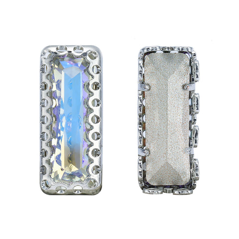 Moonlight Princess Baguette Shape High-Quality Glass Sew-on Nest Hollow Claw Rhinestones