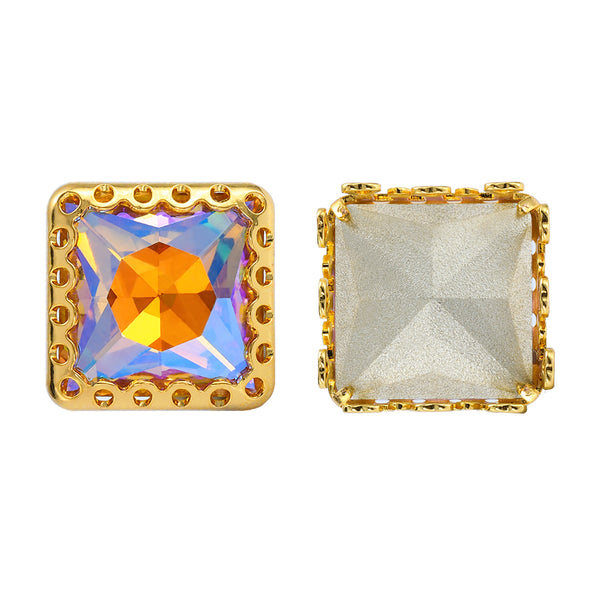 Paradise Shine Princess Square Shape High-Quality Glass Sew-on Nest Hollow Claw Rhinestones WholesaleRhinestone