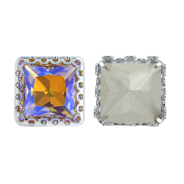 Paradise Shine Princess Square Shape High-Quality Glass Sew-on Nest Hollow Claw Rhinestones WholesaleRhinestone