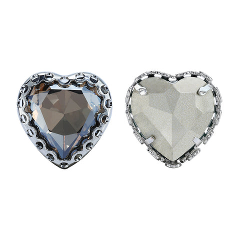 Satin Maxi Heart Shape High-Quality Glass Sew-on Nest Hollow Claw Rhinestones