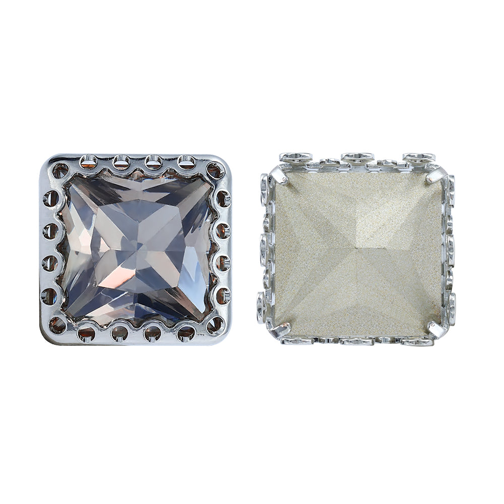 Satin Princess Square Shape High-Quality Glass Sew-on Nest Hollow Claw Rhinestones