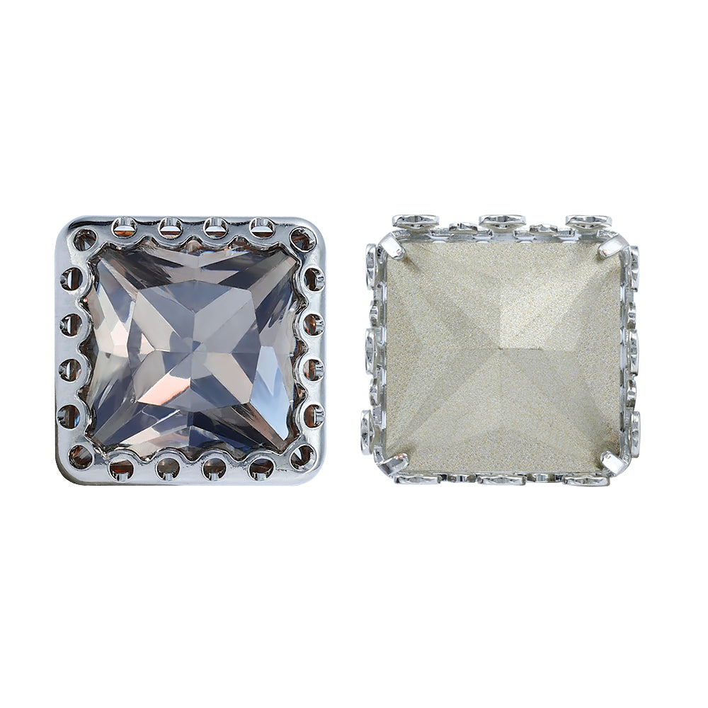 Satin Princess Square Shape High-Quality Glass Sew-on Nest Hollow Claw Rhinestones WholesaleRhinestone