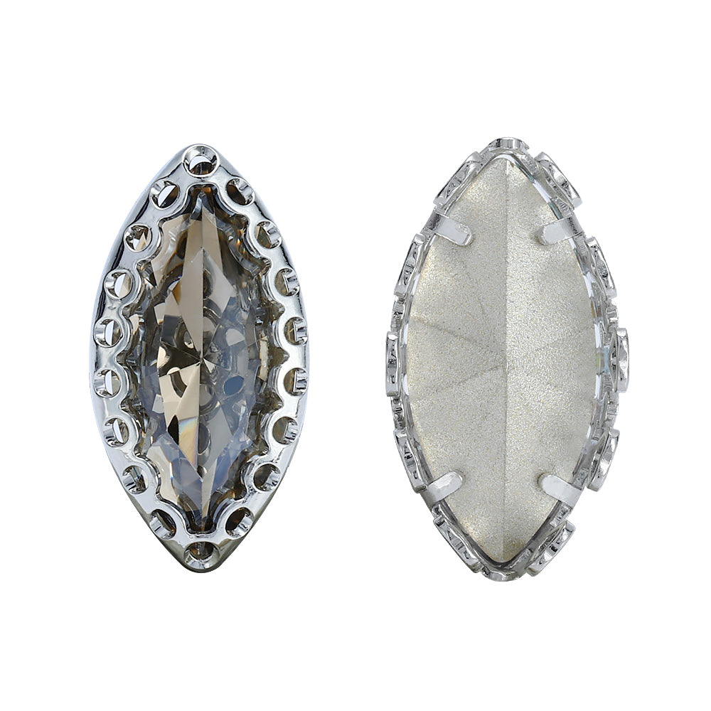 Satin Navette Shape High-Quality Glass Sew-on Nest Hollow Claw Rhinestones