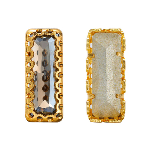 Satin Princess Baguette Shape High-Quality Glass Sew-on Nest Hollow Claw Rhinestones