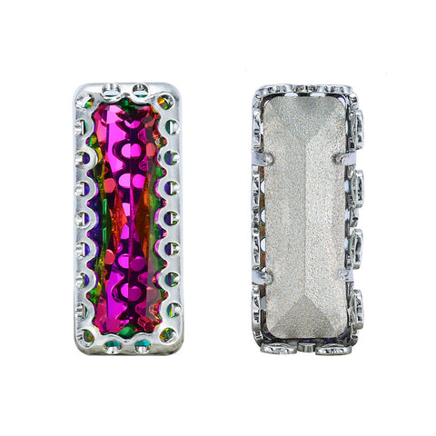 Volcano Princess Baguette Shape High-Quality Glass Sew-on Nest Hollow Claw Rhinestones