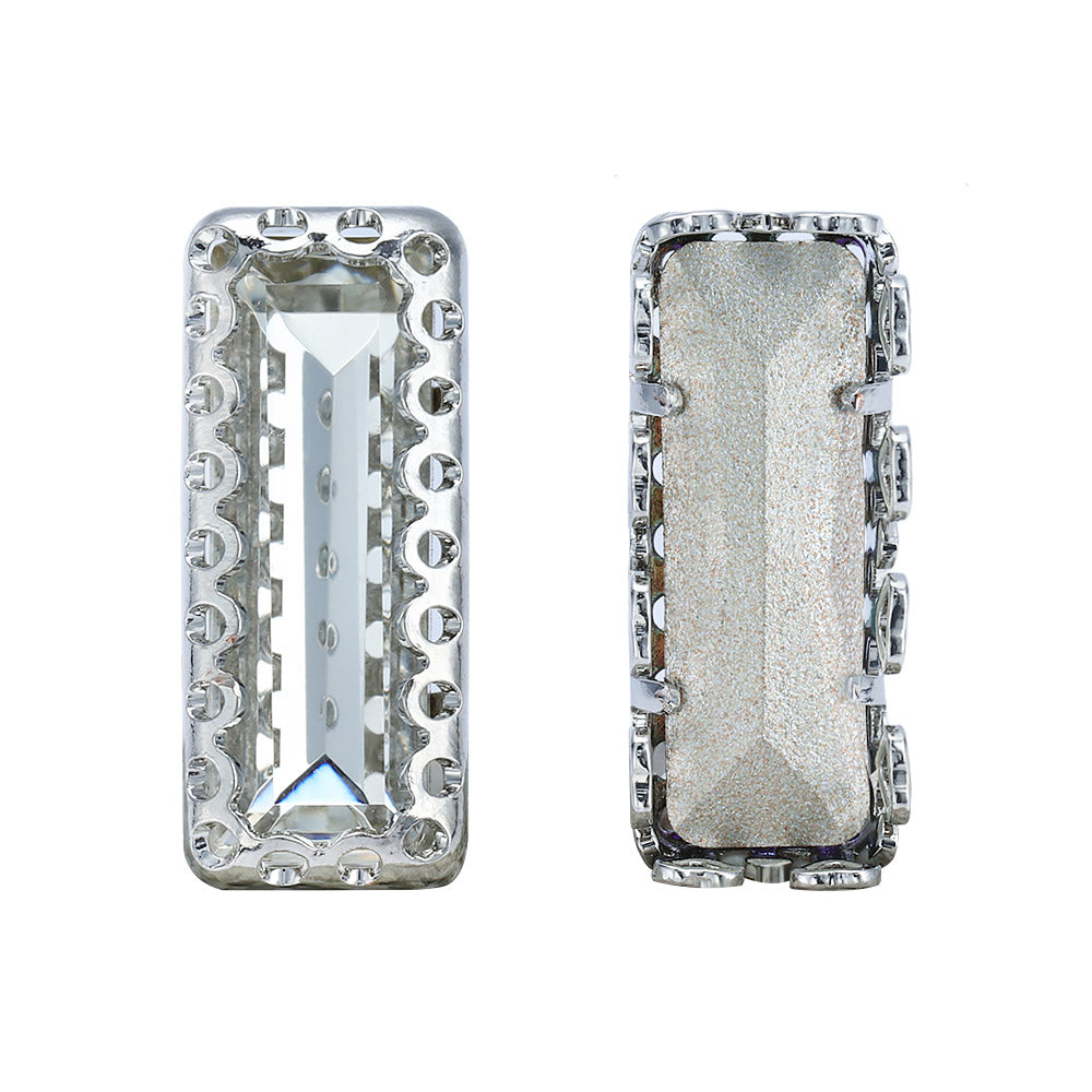 Crystal Princess Baguette Shape High-Quality Glass Sew-on Nest Hollow Claw Rhinestones WholesaleRhinestone