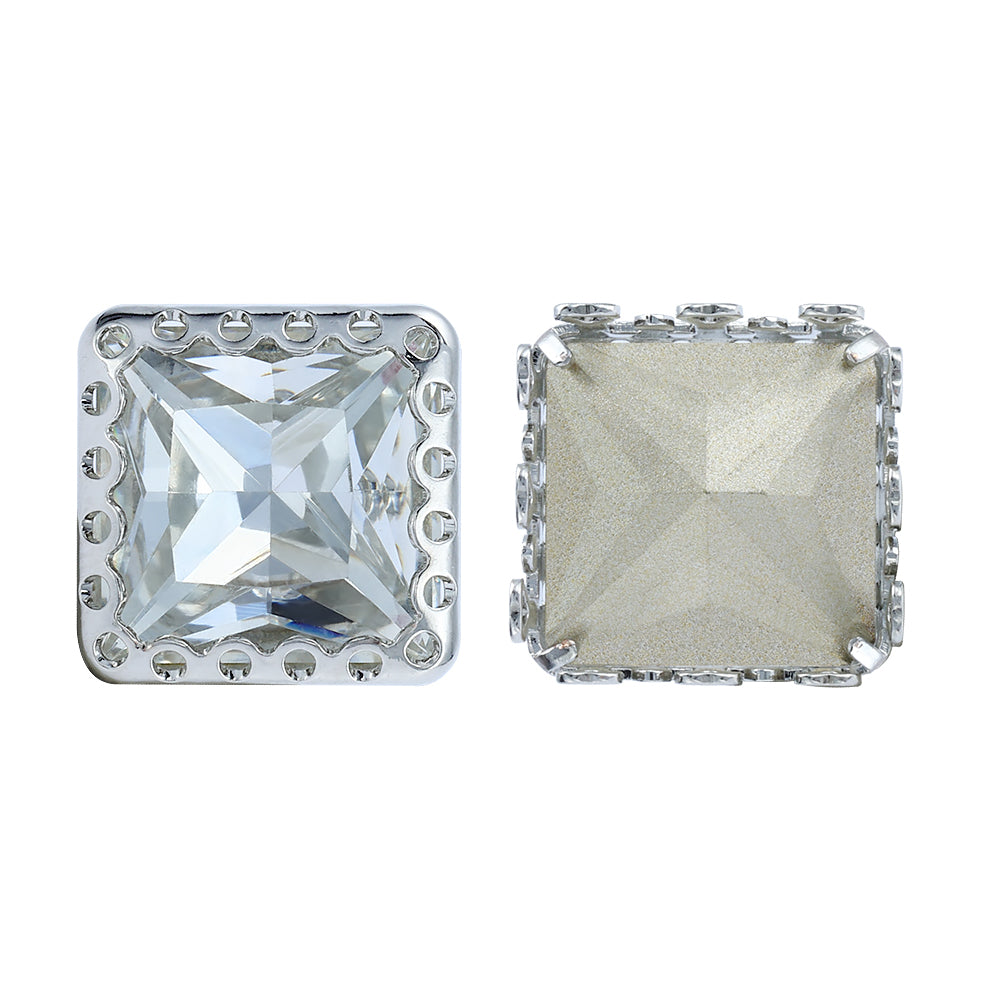 Crystal Princess Square Shape High-Quality Glass Sew-on Nest Hollow Claw Rhinestones WholesaleRhinestone