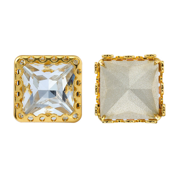Crystal Princess Square Shape High-Quality Glass Sew-on Nest Hollow Claw Rhinestones WholesaleRhinestone