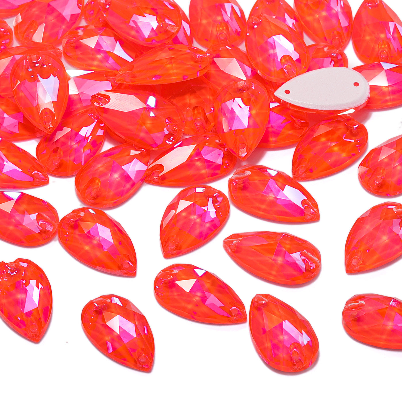 Electric Neon Hyacinth Drop Shape High Quality Glass Sew-on Rhinestones