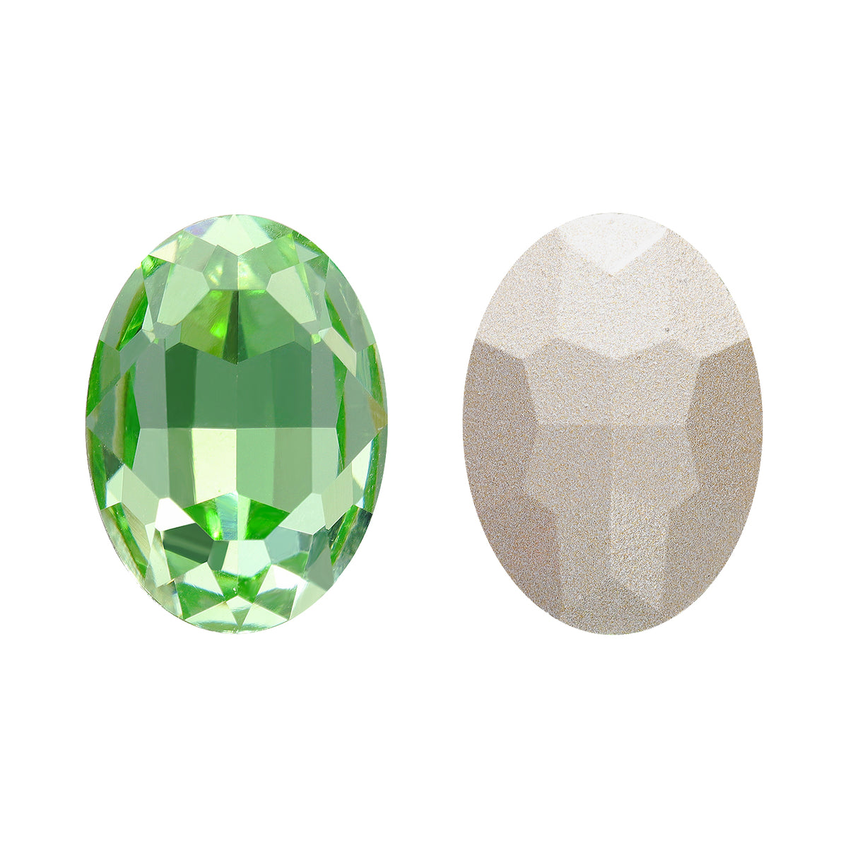 Peridot Oval Shape High Quality Glass Pointed Back Fancy Rhinestones WholesaleRhinestone 메인 이미지