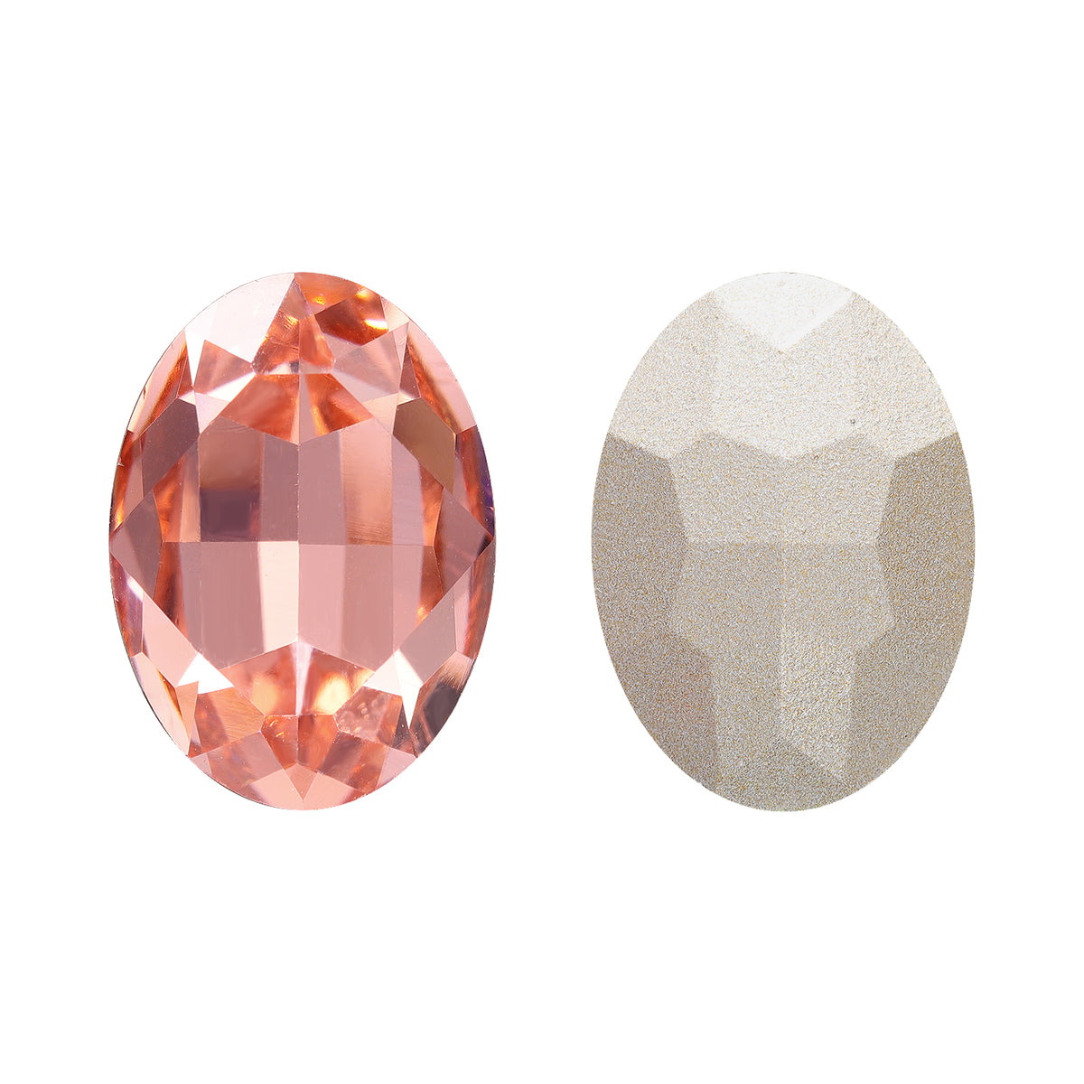 Light Peach Oval Shape High Quality Glass Pointed Back Fancy Rhinestones Main image