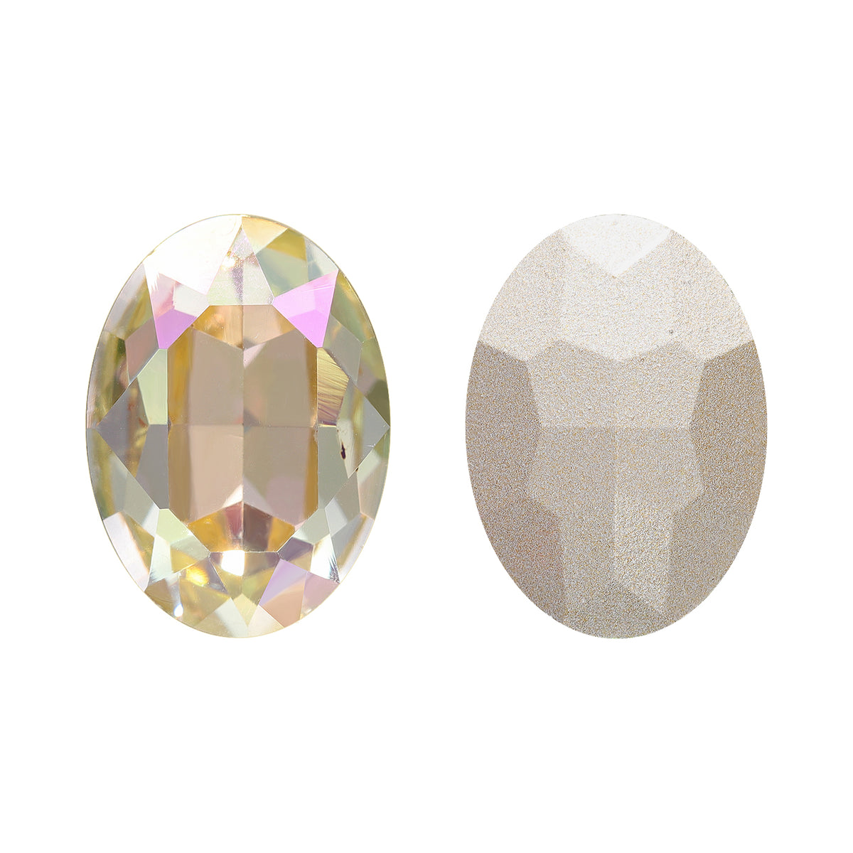 Luminous Green Oval Shape High Quality Glass Pointed Back Fancy Rhinestones WholesaleRhinestone Main image