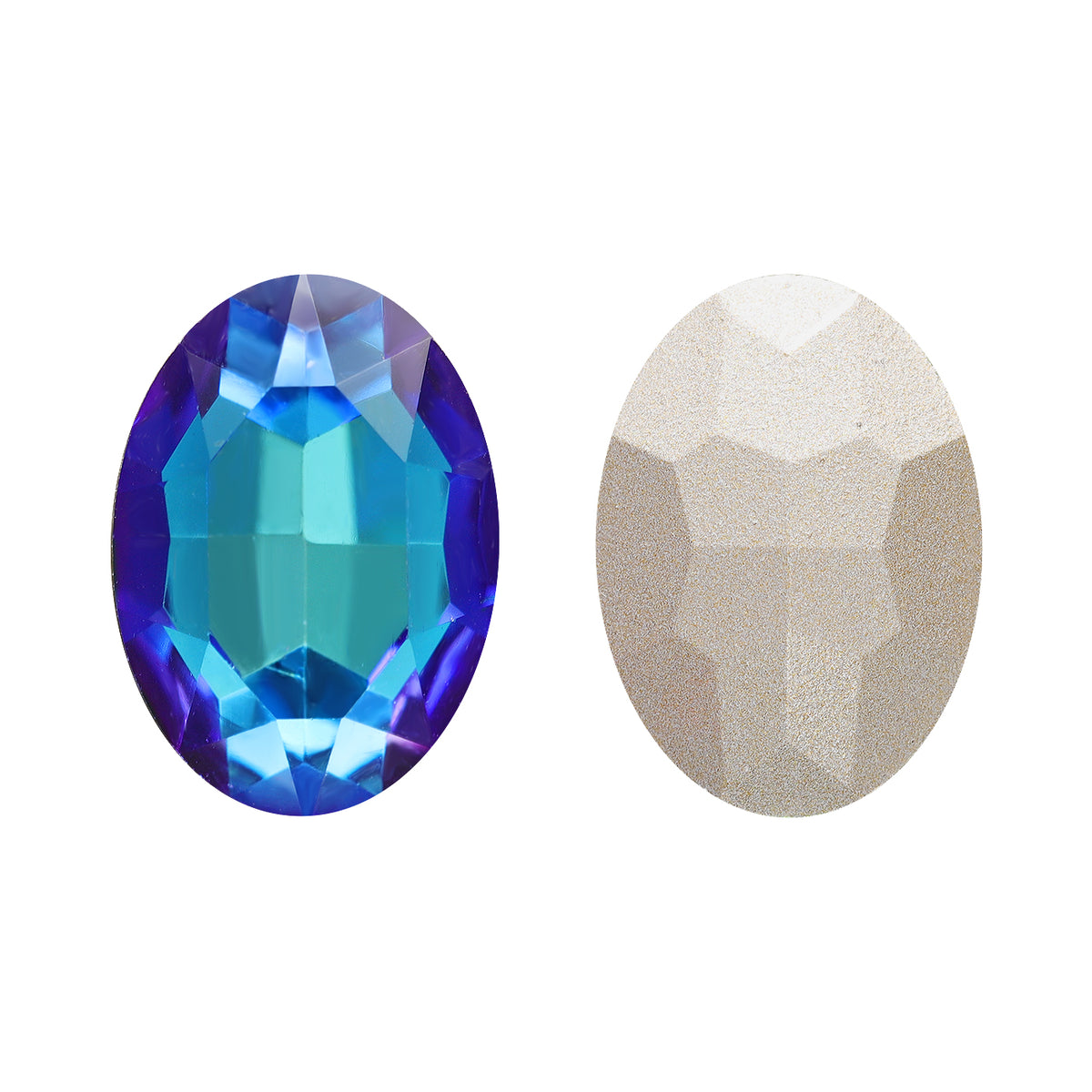 Bermuda Blue Oval Shape High Quality Glass Pointed Back Fancy Rhinestones WholesaleRhinestone Image principale du produit