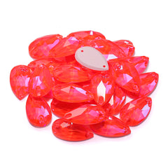 Electric Neon Hyacinth Drop Shape High Quality Glass Sew-on Rhinestones