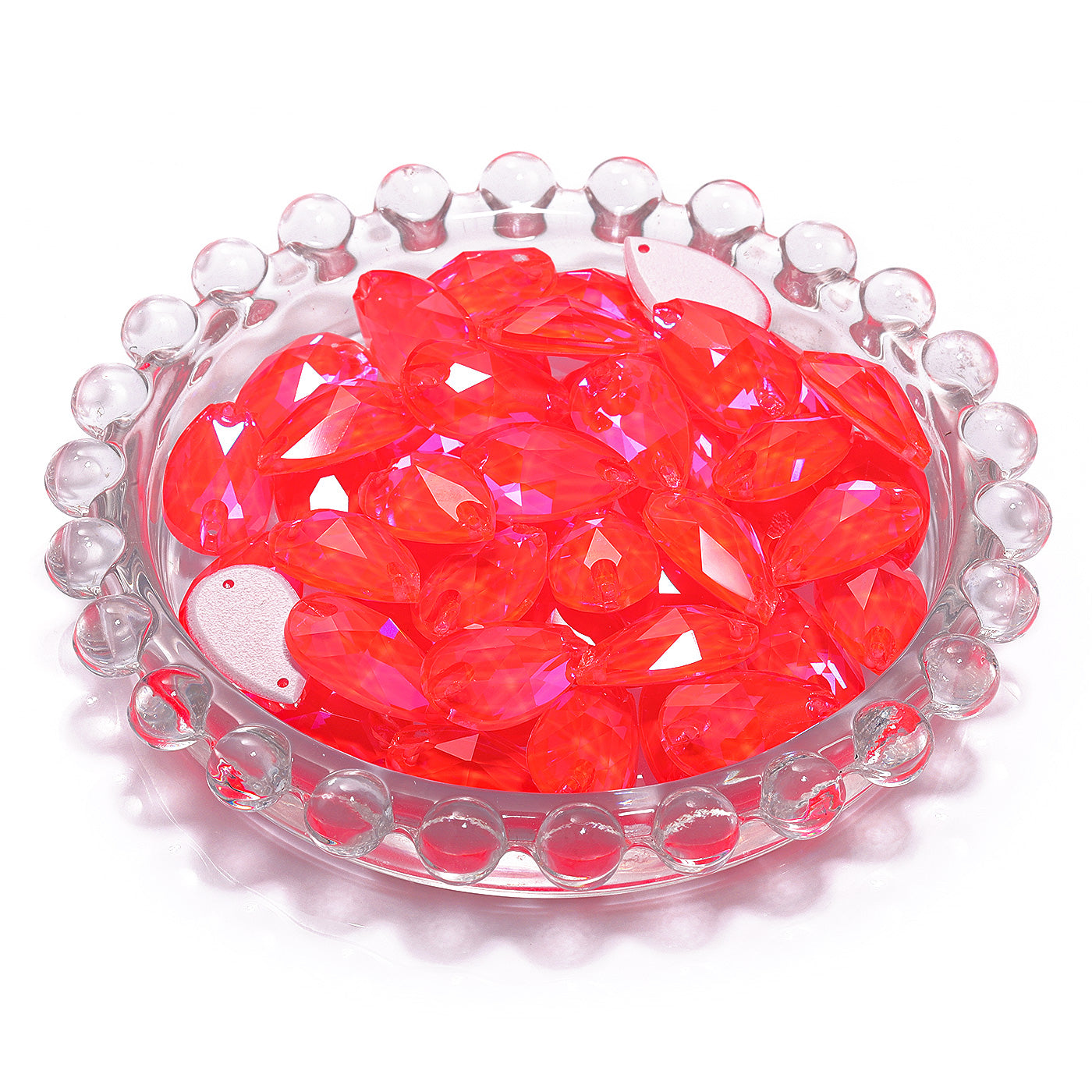 Electric Neon Hyacinth Drop Shape High Quality Glass Sew-on Rhinestones