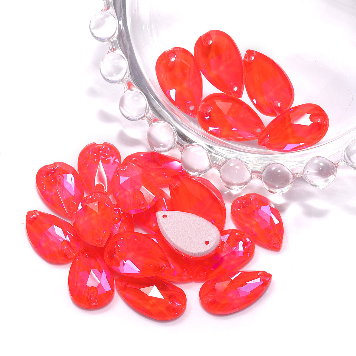 Electric Neon Hyacinth Drop Shape High Quality Glass Sew-on Rhinestones WholesaleRhinestone