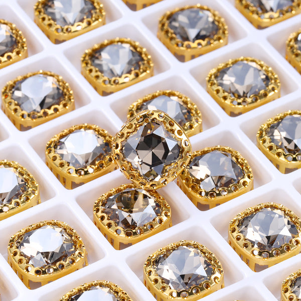 Satin Cushion Square Shape High-Quality Glass Sew-on Nest Hollow Claw Rhinestones WholesaleRhinestone