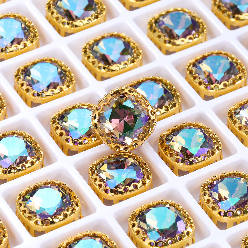 Ghost Light Cushion Square Shape High-Quality Glass Sew-on Nest Hollow Claw Rhinestones WholesaleRhinestone
