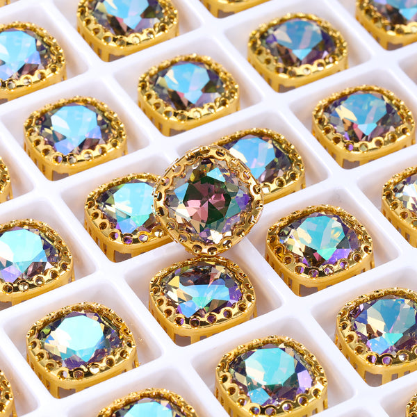 Ghost Light Cushion Square Shape High-Quality Glass Sew-on Nest Hollow Claw Rhinestones WholesaleRhinestone