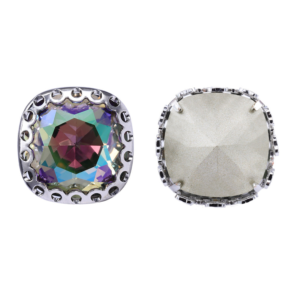 Ghost Light Cushion Square Shape High-Quality Glass Sew-on Nest Hollow Claw Rhinestones WholesaleRhinestone