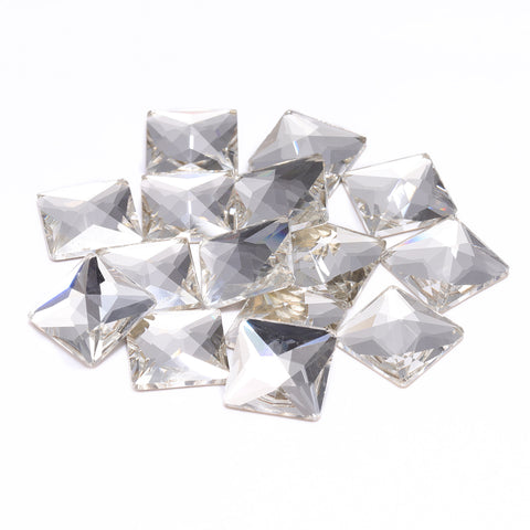 Crystal Square Shape Glass Biseled Flat Rhinestons Imagen secundaria del producto