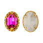 Vitrail Rose Oval Shape High-Quality Glass Sew-on Nest Hollow Claw Rhinestones WholesaleRhinestone