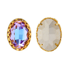 Vitrail Light Oval Shape高品質のガラス縫製巣の中空の爪Rhinestones