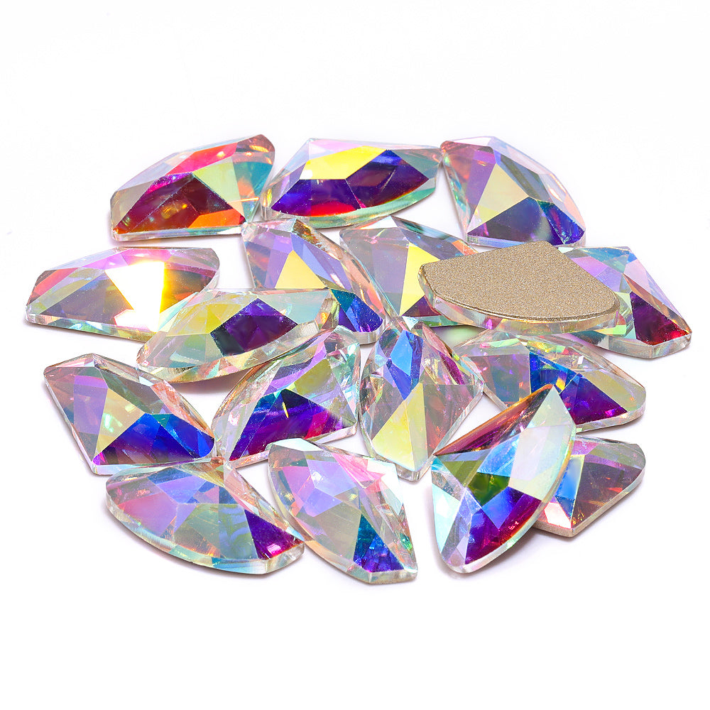 Crystal AB Galactic Shape High Quality Glass Beveled Flat Back Rhinestones WholesaleRhinestone