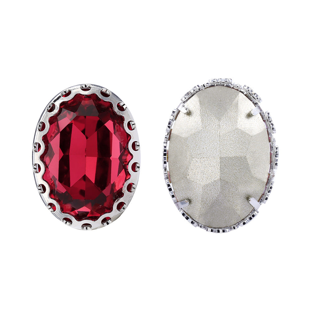 Rose Oval Shape High-Quality Glass Sew-on Nest Hollow Claw Rhinestones WholesaleRhinestone