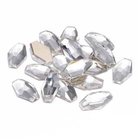 Crystal Hexagon Shape High Quality Glass Beveled Flat Back Rhinestones Secondary image
