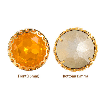 Topaz Opal Gemstone Flower Round Shape High-Quality Glass Sew-on Nest Hollow Claw Rhinestones WholesaleRhinestone
