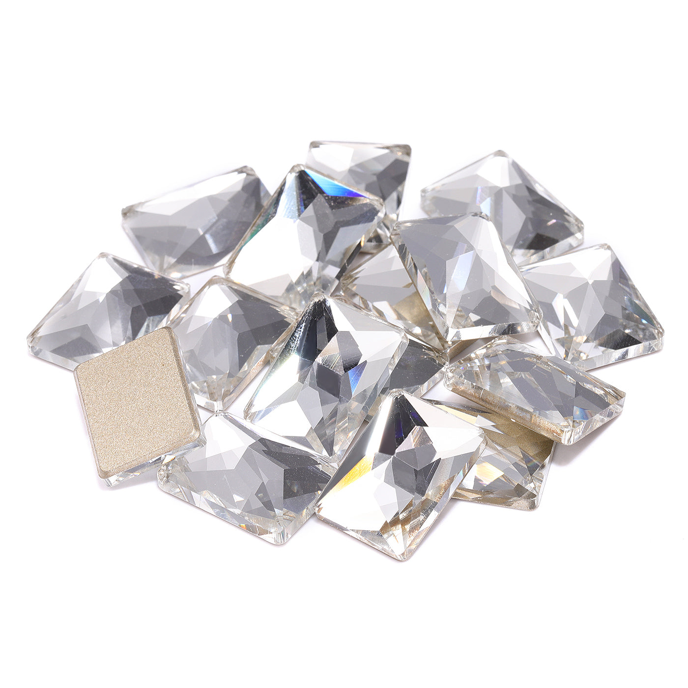 Crystal Rectangle Shape High Quality Glass Beveled Flat Back Rhinestones