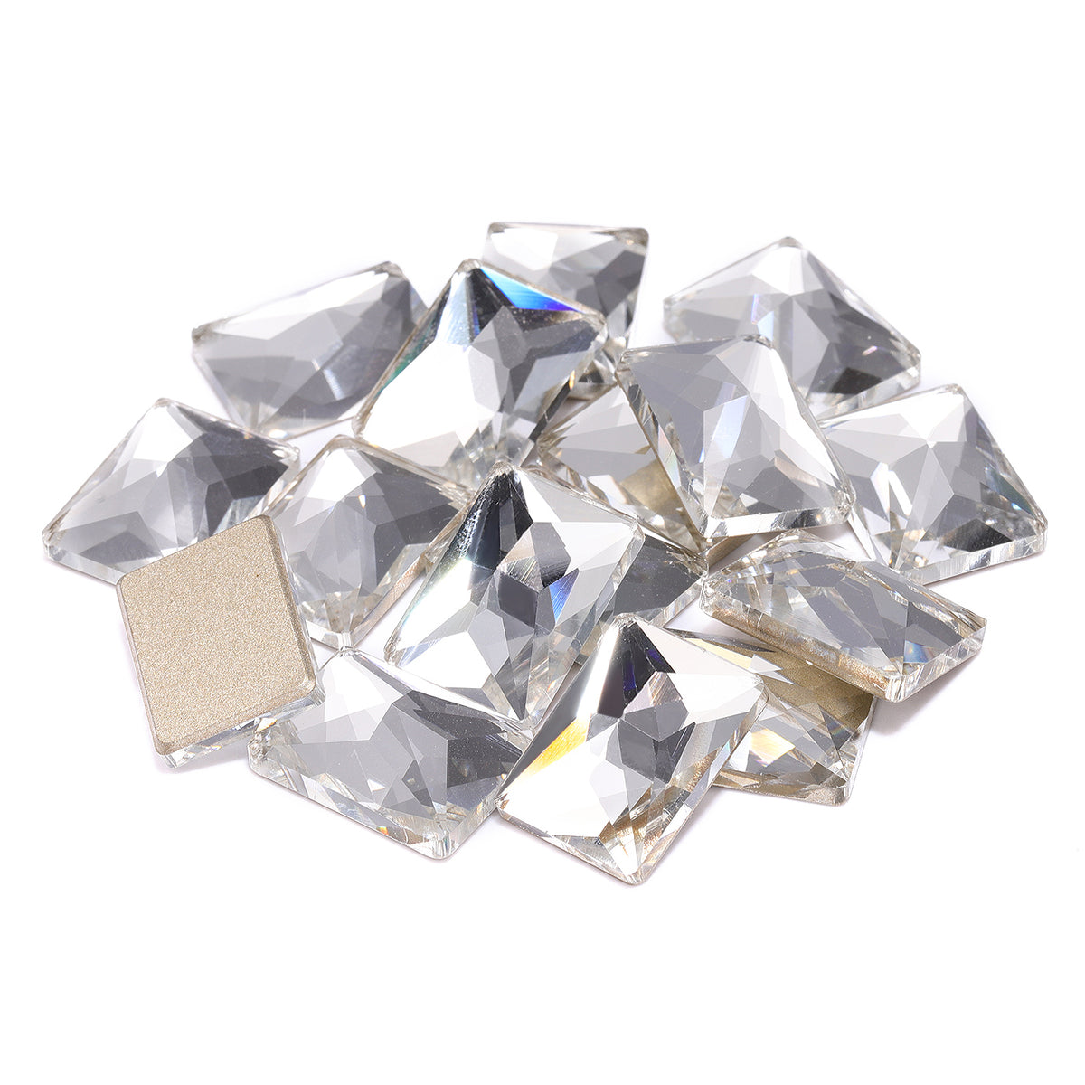 Crystal Rectangle Shape High Quality Glass Beveled Flat Back Rhinestones WholesaleRhinestone