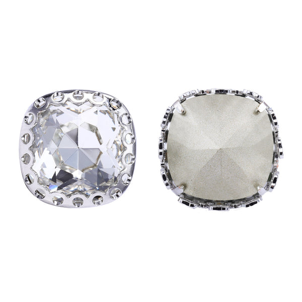 Crystal Cushion Square Shape High-Quality Glass Sew-on Nest Hollow Claw Rhinestones WholesaleRhinestone