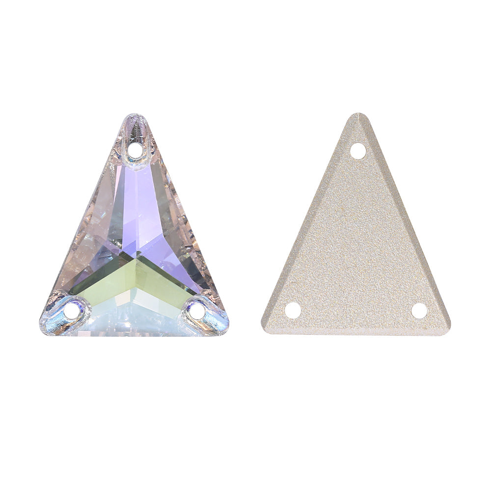 Slim Triangle Shape Crystal Transmission High Quality Glass Sew-on Rhinestones Secondary image