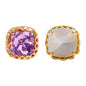 Violet Cushion Square Shape High-Quality Glass Sew-on Nest Hollow Claw Rhinestones WholesaleRhinestone