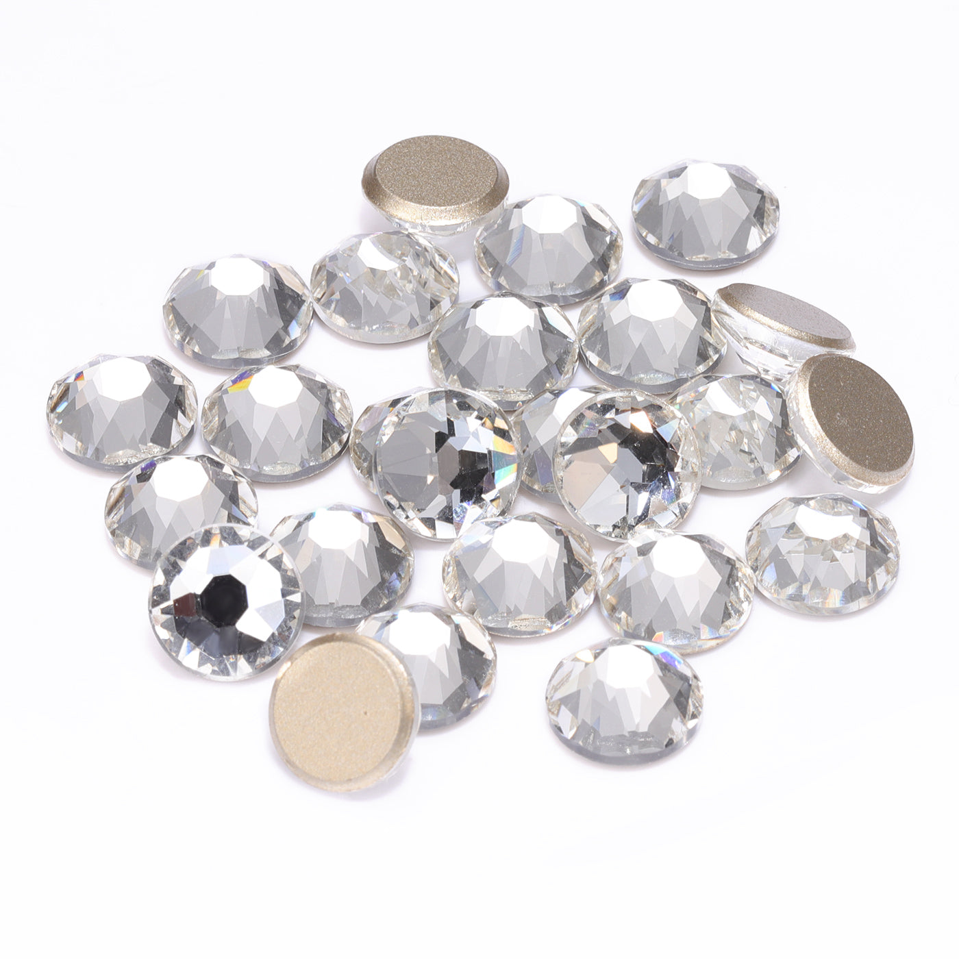 Crystal XIRIUS Round Shape High Quality Glass Beveled Flat Back Rhinestones