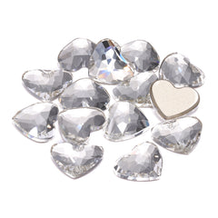 Crystal Heart Shape High Quality Glass Beveled Flat Back Rhinestones