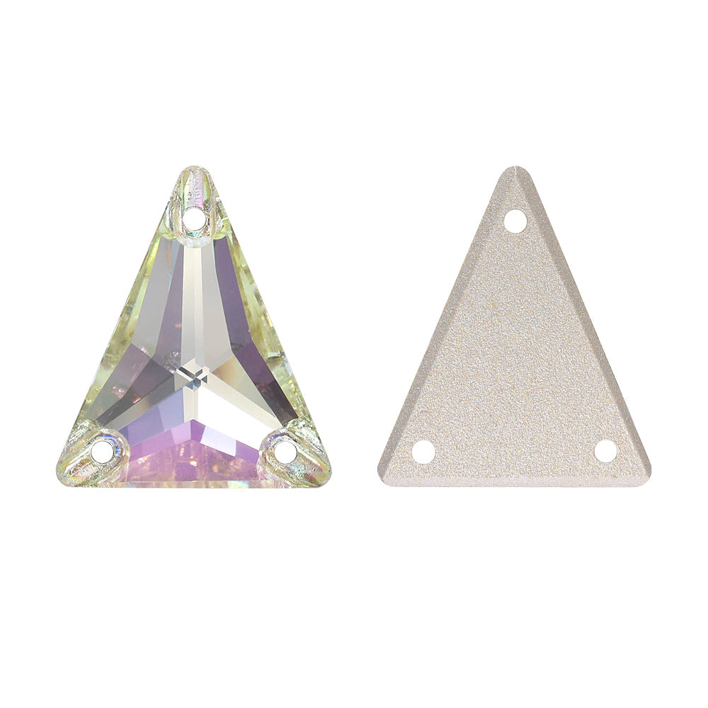 Slank trekantform Lysende grønn høykvalitets glass Sew-on Rhinestones Secondary image