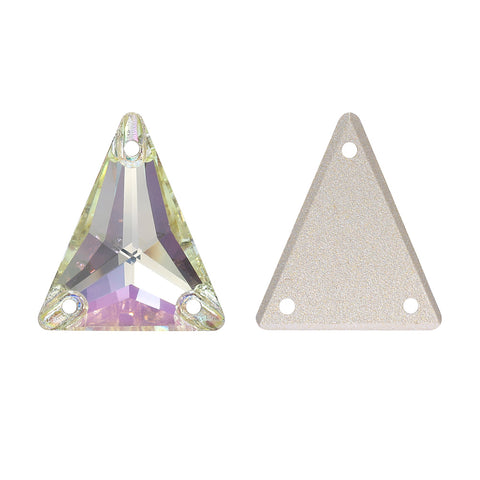 Smal triangelform Lysande grönt högkvalitativt glas Sew-on Rhinestones Sekundär produktbild