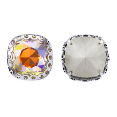 Paradise Shine Cushion Square Shape High-Quality Glass Sew-on Nest Hollow Claw Rhinestones WholesaleRhinestone