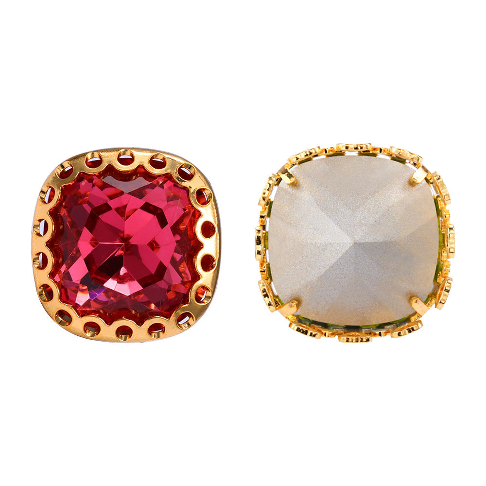 Rose Cushion Square Forme en verre de haute qualité Nid-on Nid Hollow Claw Hingestones Image secondaire du produit