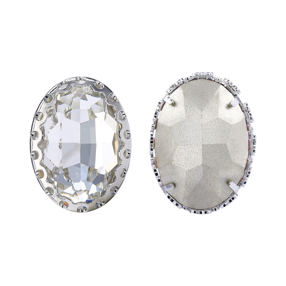 Crystal Oval Shape High-Quality Glass Sew-on Nest Hollow Claw Rhinestones WholesaleRhinestone