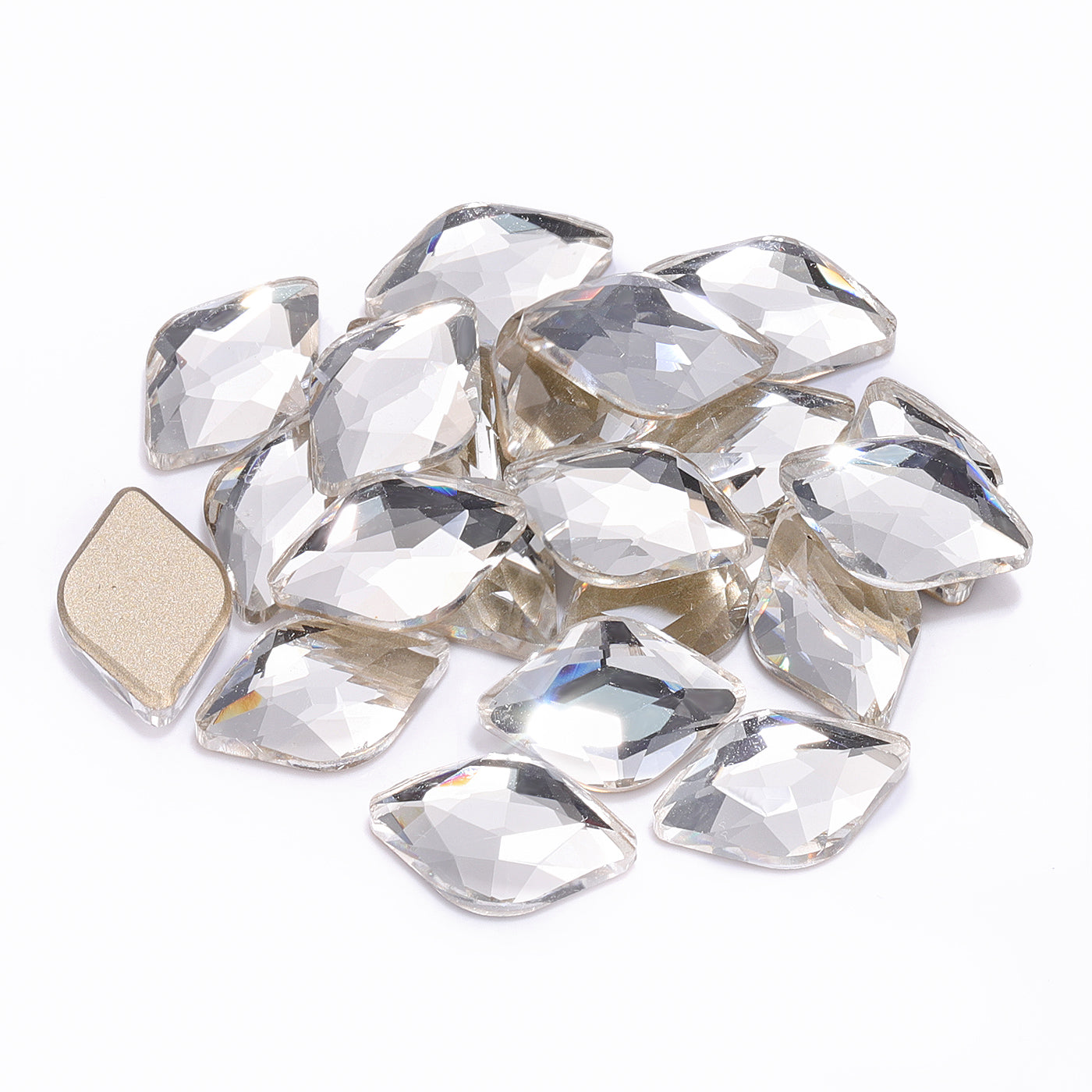 Crystal Lemon Shape High Quality Glass Beveled Flat Back Rhinestones