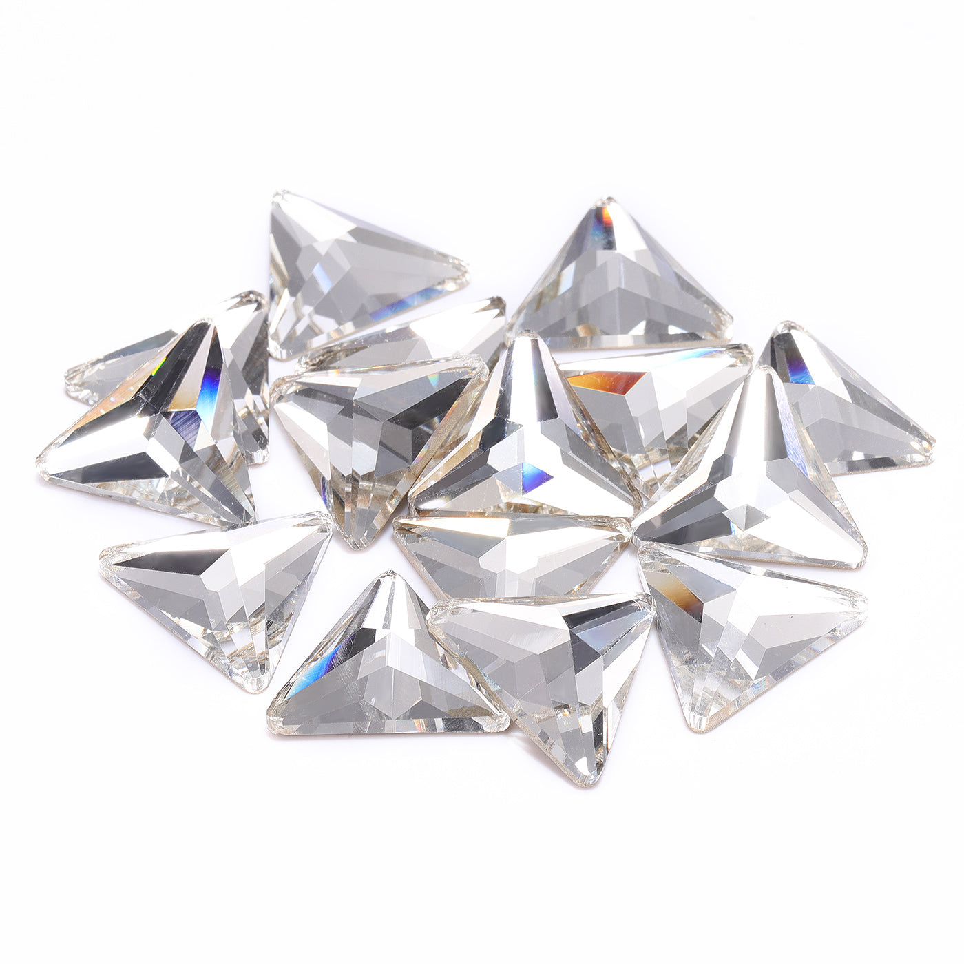 Crystal Rivoli Triangle Shape Glass Biseled Flat Rhinestons Imagen secundaria del producto