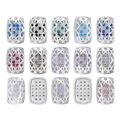 Cushion Rectangle Shape Silver Plated High-Quality Sew-on Alloy Charms Inlaid Cubic Zirconia