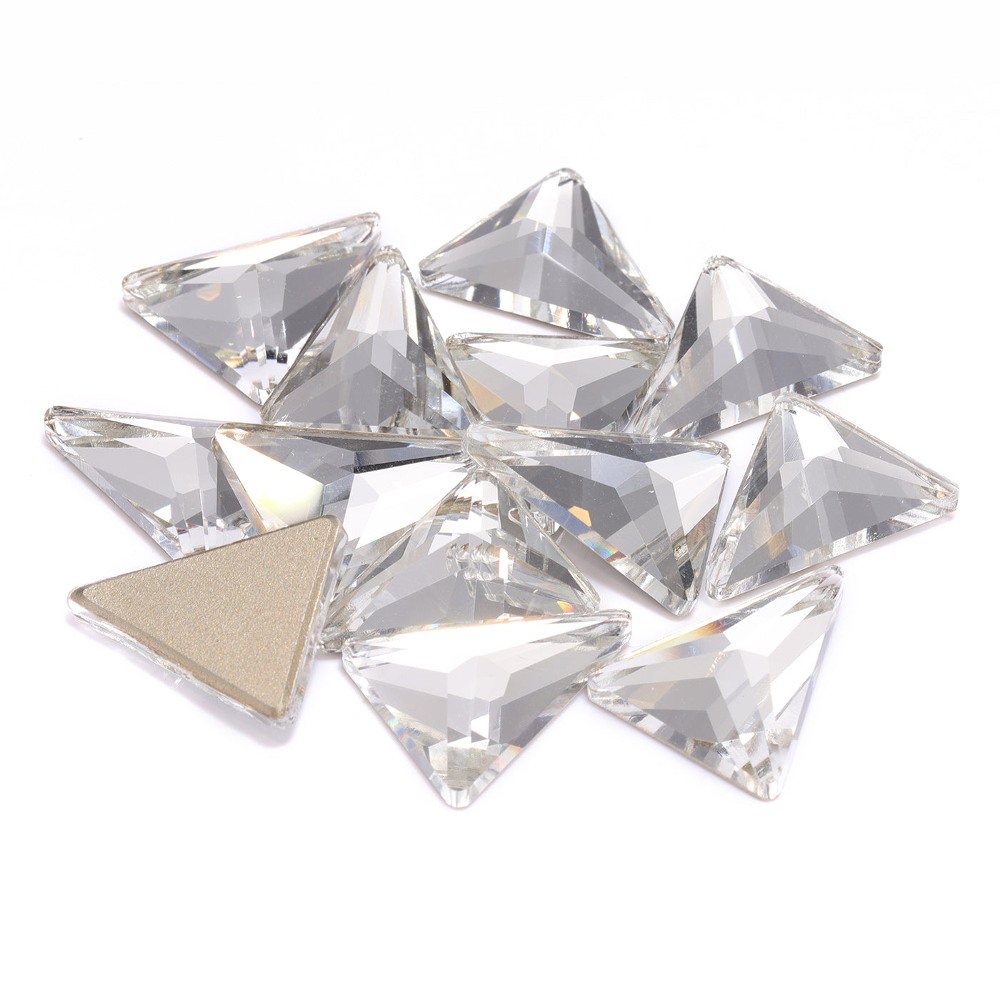 Crystal Derlta Forma de alta calidad Glass Biseled Flat Rhinestons Imagen secundaria del producto