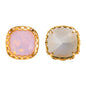 Rose Water Opal Cushion Square Shape High-Quality Glass Sew-on Nest Hollow Claw Rhinestones WholesaleRhinestone