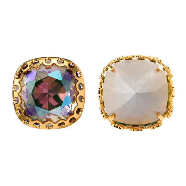 Ghost Light Cushion Square Shape High-Quality Glass Sew-on Nest Hollow Claw Rhinestones WholesaleRhinestone
